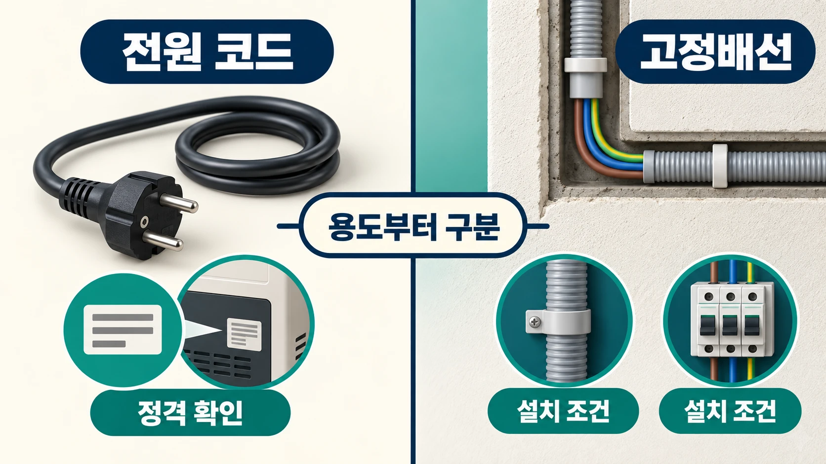 전선을 고를 때 먼저 나눌 두 가지
