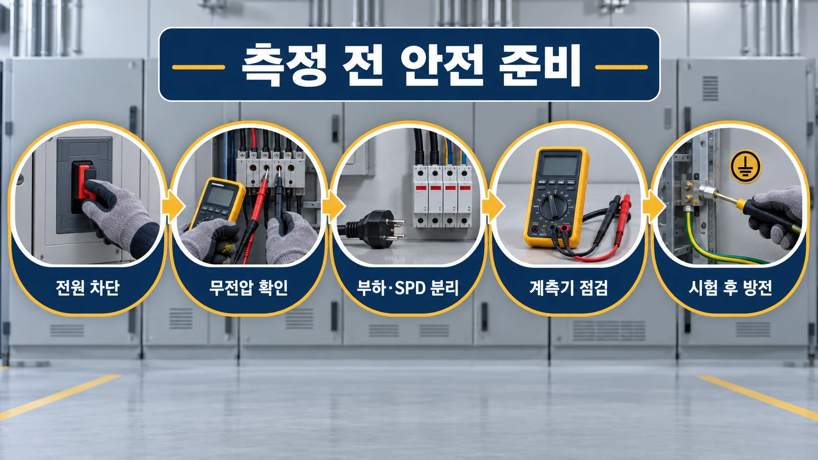 측정 전 준비: 정전·부하 분리·기기 보호