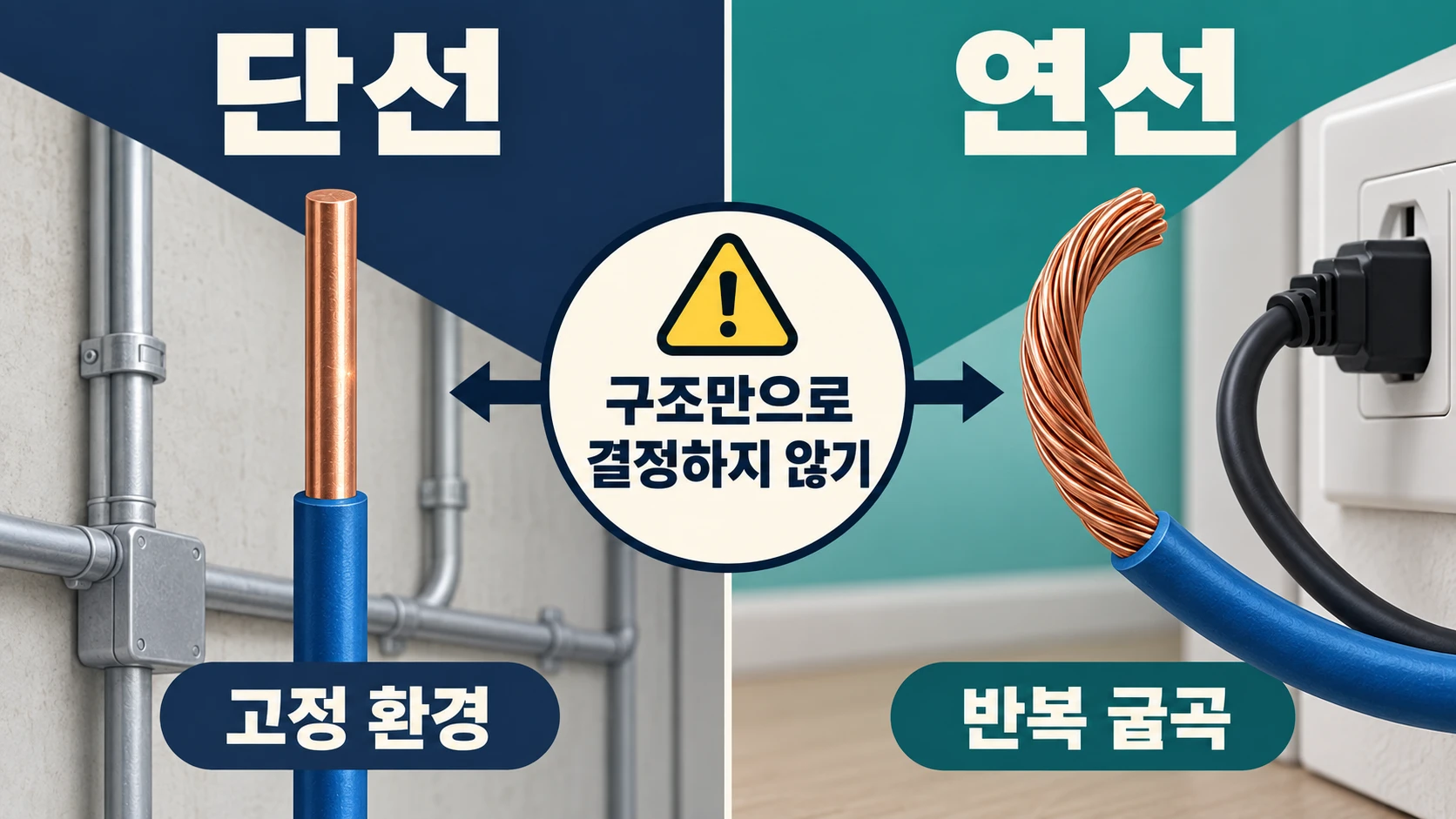 연선과 단선, 코드와 고정배선의 차이