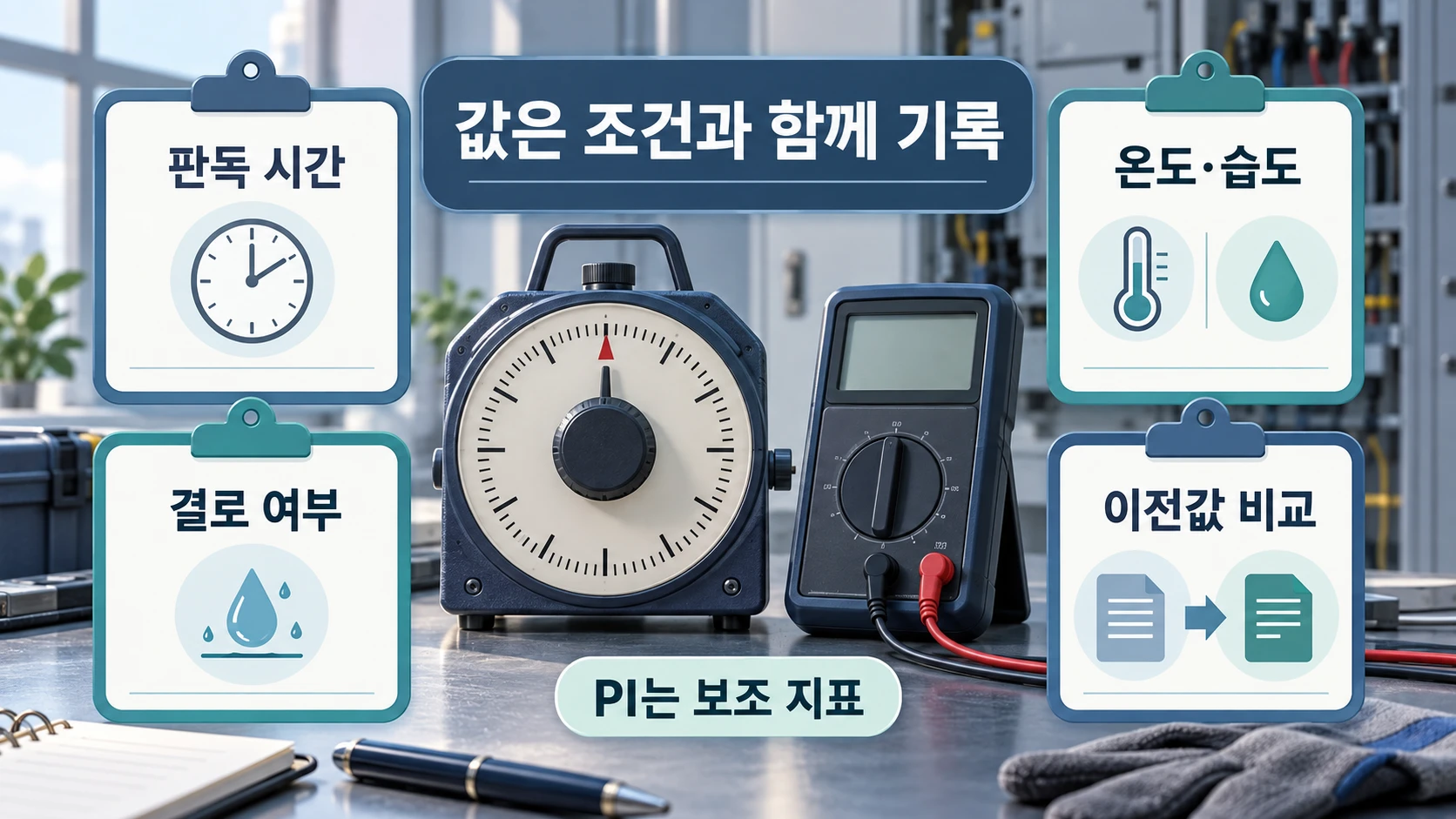 값 읽기와 추세 관리: 1분 값, 환경, PI의 범위