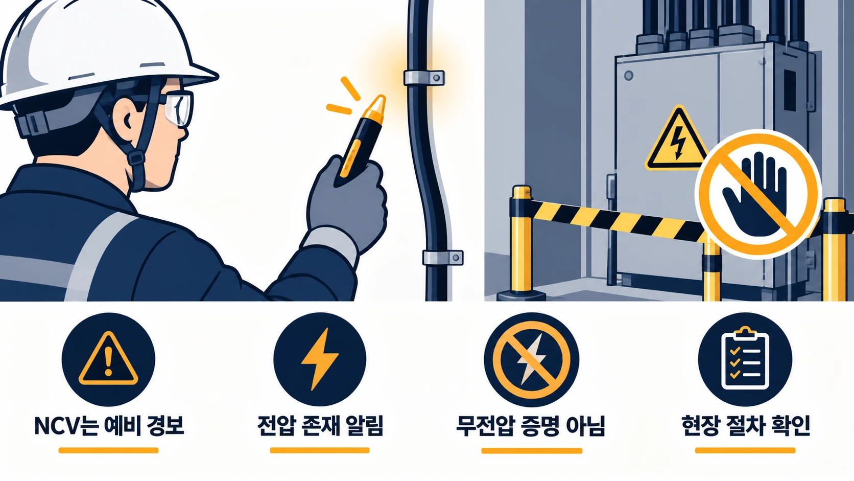 NCV는 전압 존재 알림이지 무전압 증명은 아니다