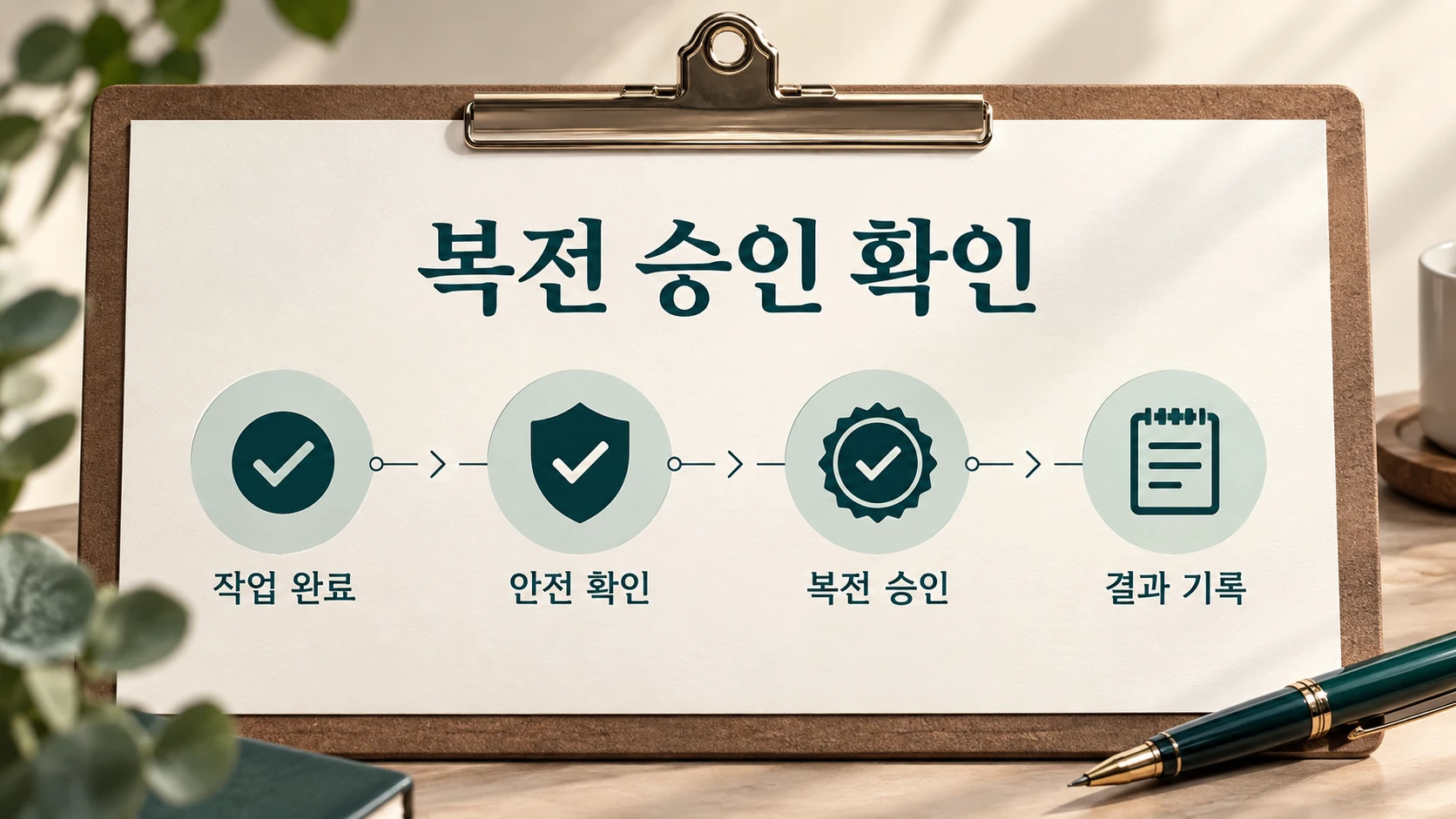 복전은 작업 완료와 안전 확인 뒤 승인된 절차로 진행합니다