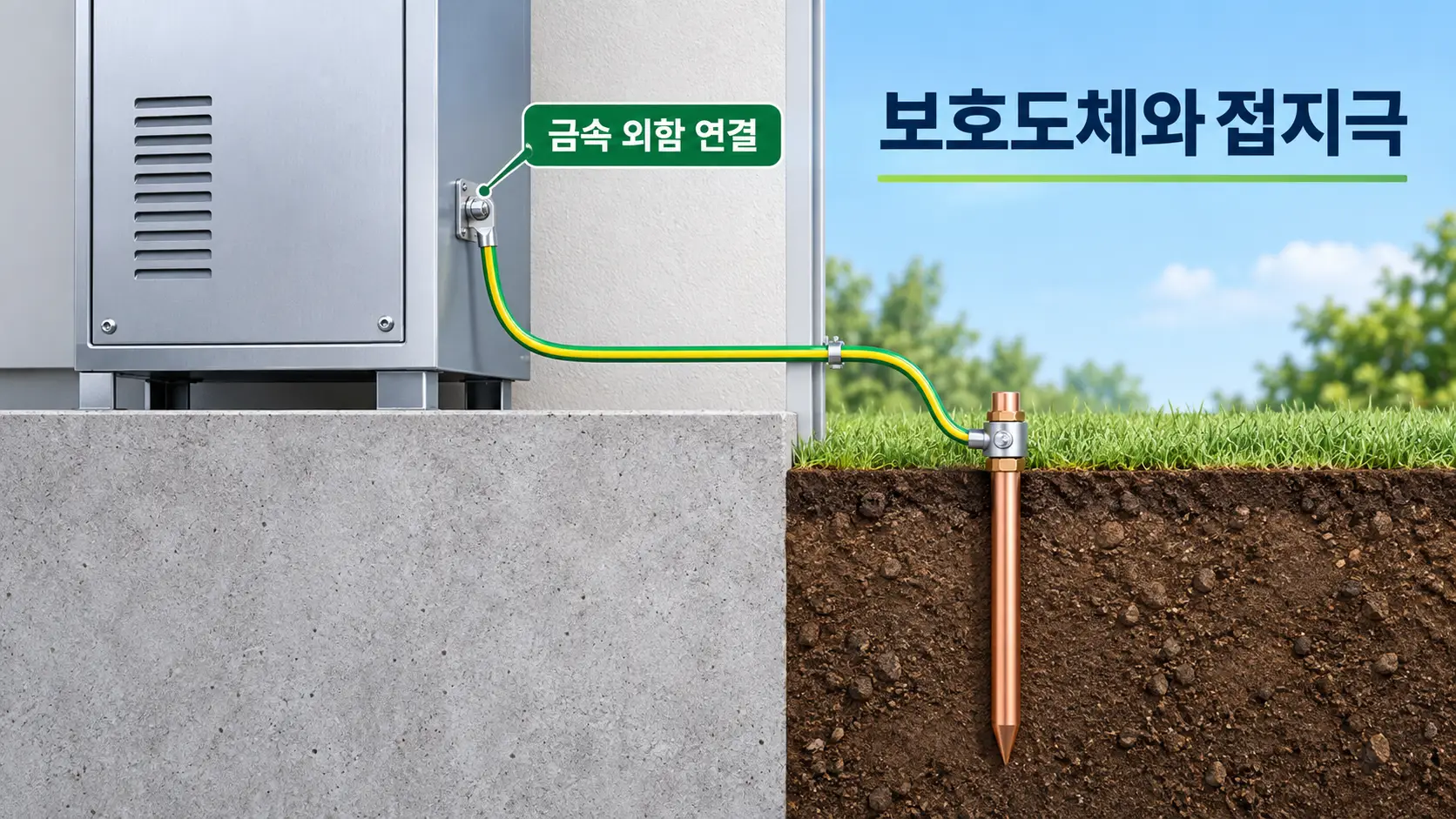 보호도체와 접지극의 연결 관계