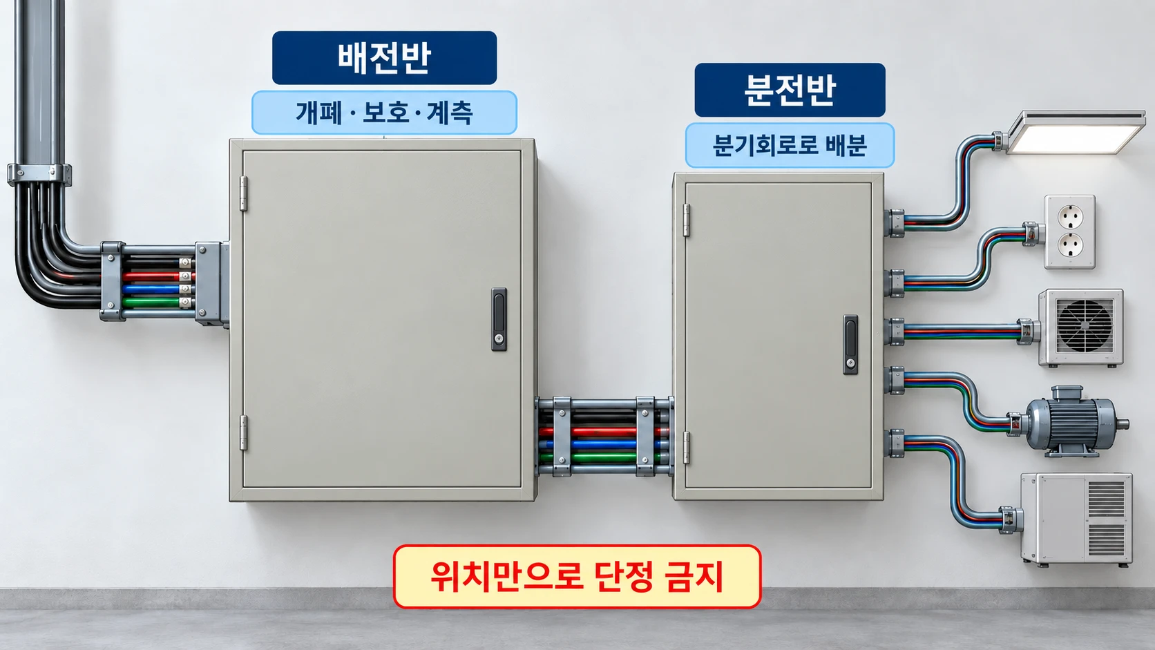 배전반과 분전반의 기능 비교