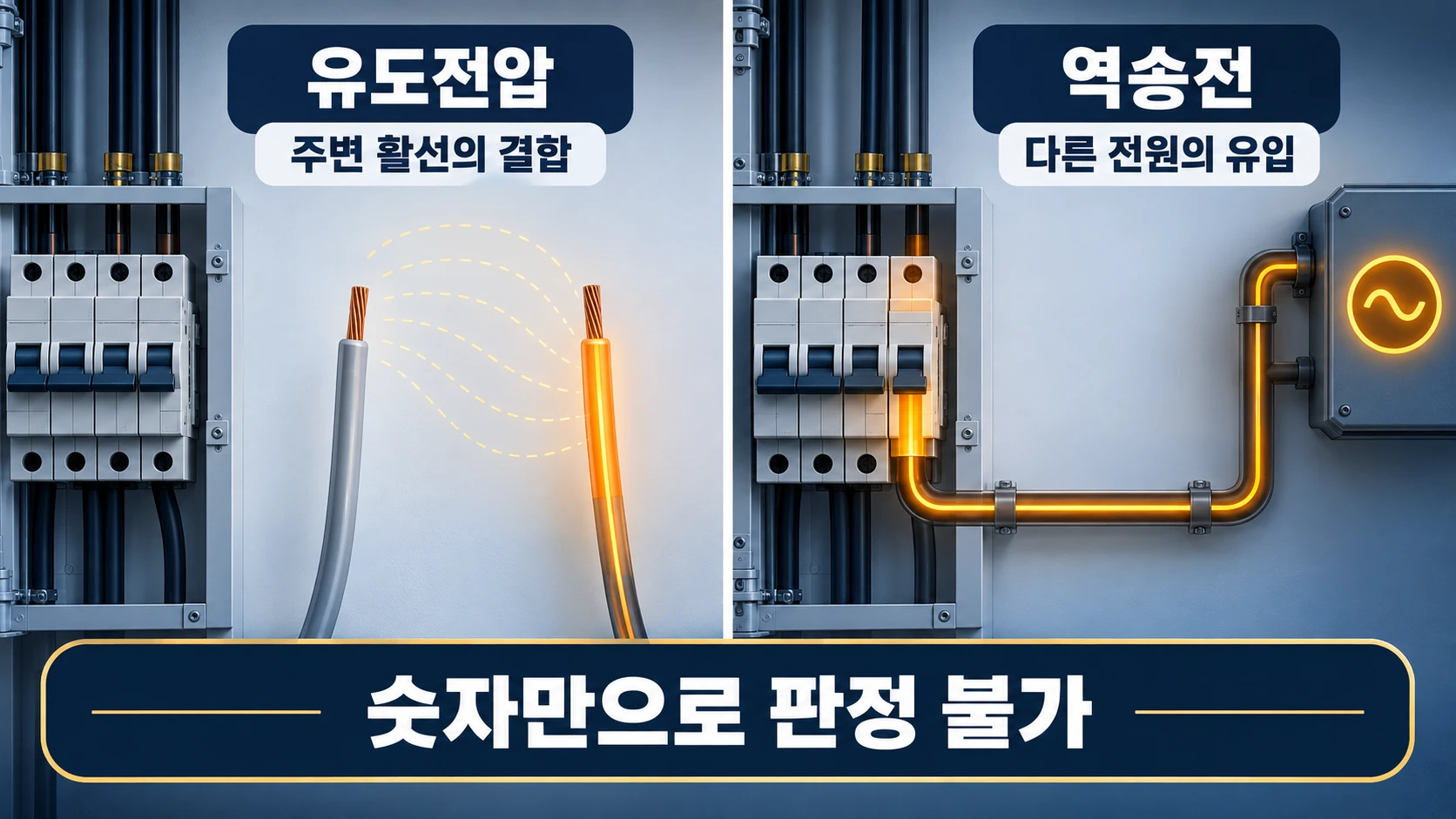 허전압과 역송전은 전압이 생기는 경로가 다름