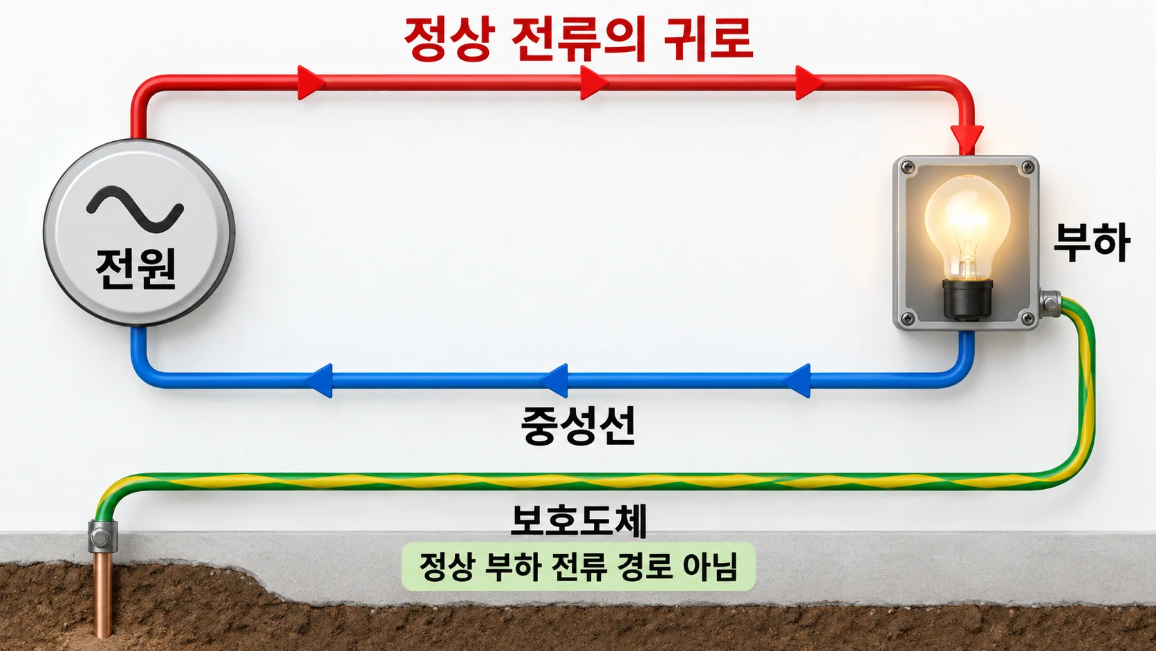 중성선에는 왜 정상 전류가 흐를까