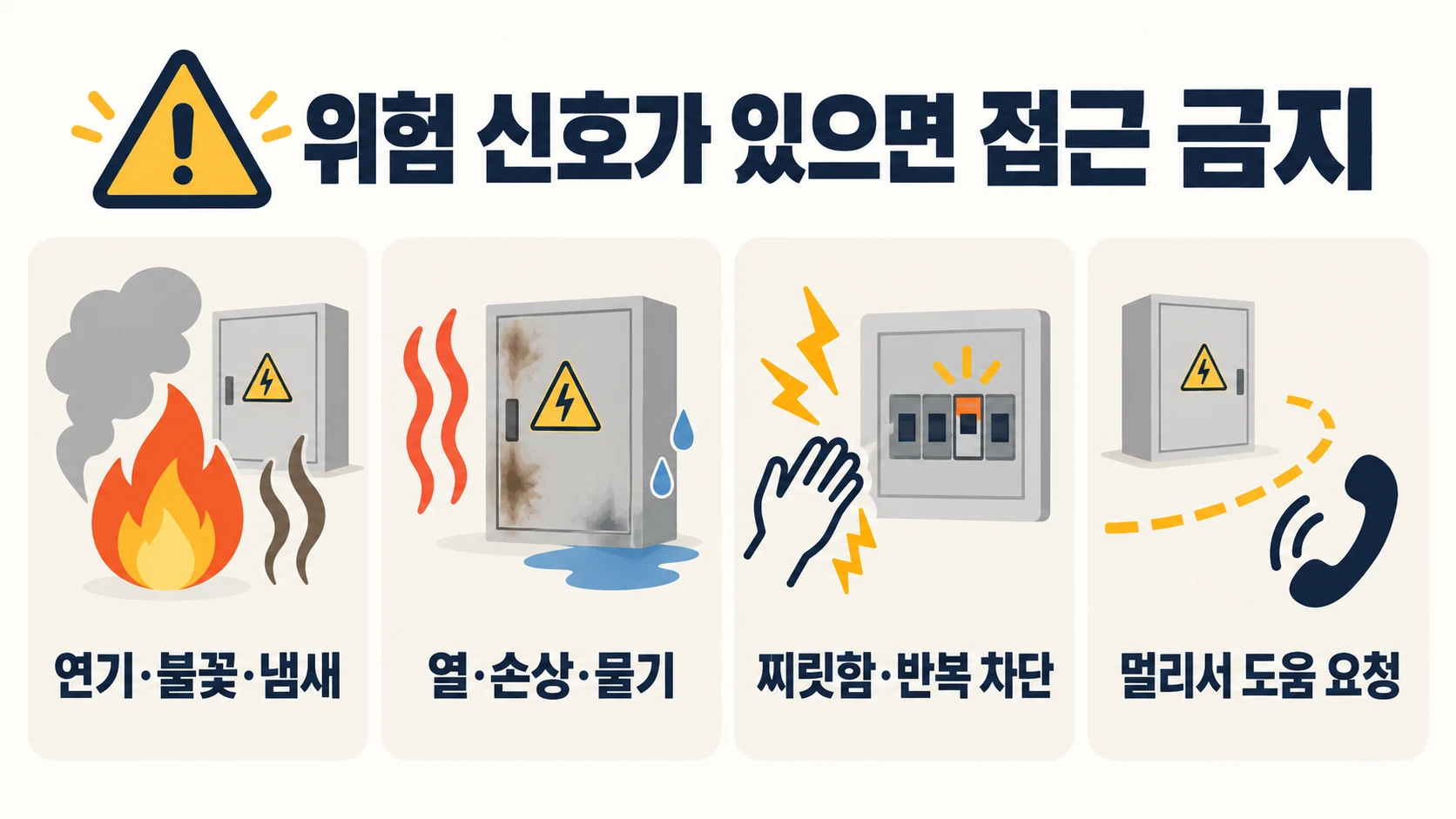 전기 위험 신호와 안전 행동