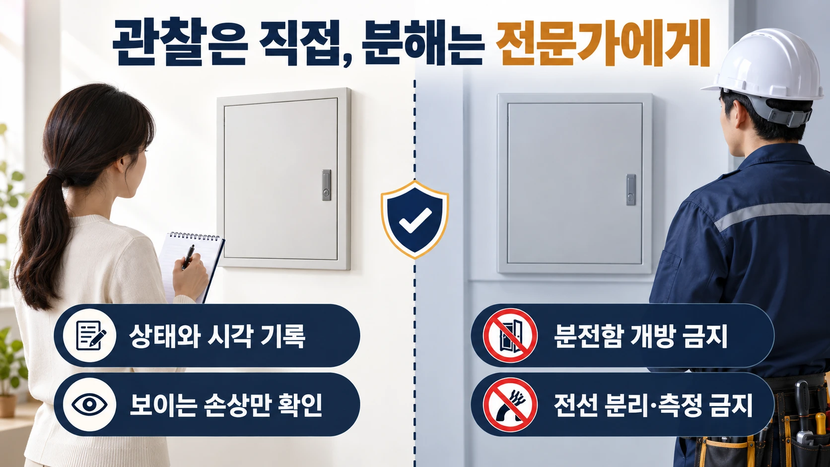 전기 점검에서 사용자와 전문가 역할 구분