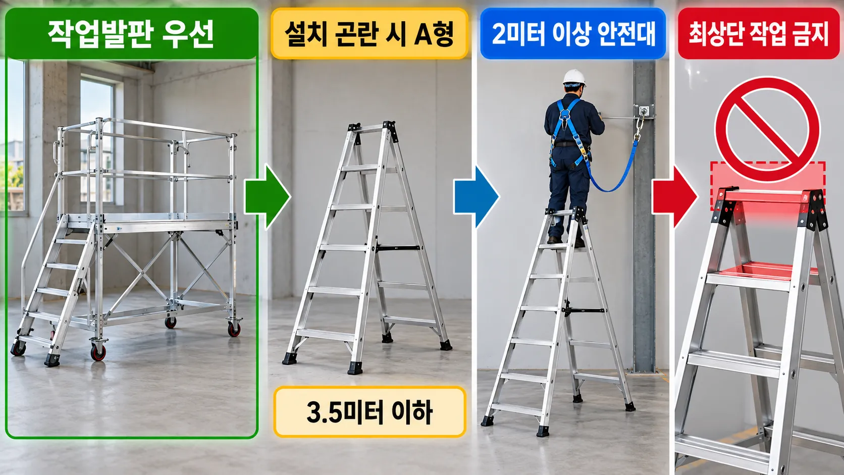 천장 조명 작업에서 사다리 위험은 무엇일까